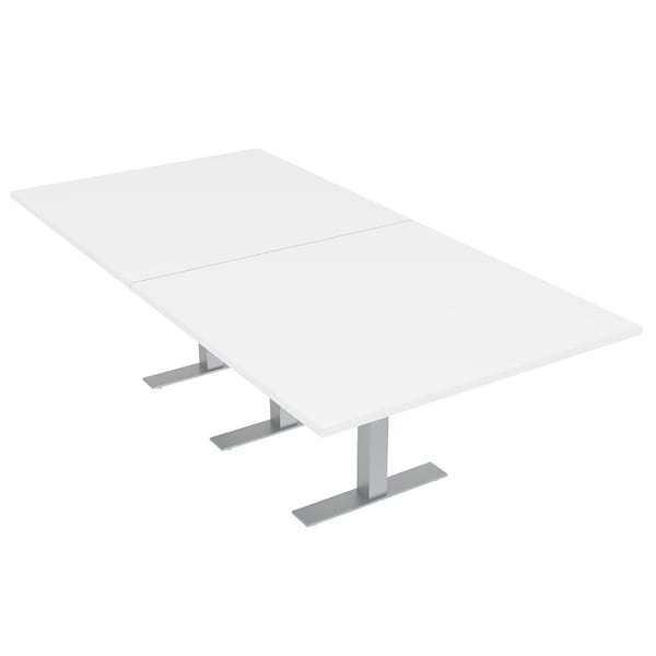 45 in W, 96 in L, 29 in H, Engineered Wood Top, White